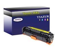 T3AZUR - Toner Compatible avec CC532A pour HP Color Laserjet CP2026 CP2026DN CP2026N CP2027 CP2027DN CP2027N - Jaune
