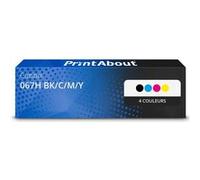 Toner compatible Canon 067H BK/C/M/Y - 4 couleurs - Grande capacité - Multipack