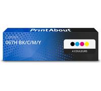 Toner compatible Canon 067H BK/C/M/Y - 4 couleurs - Grande capacité - Multipack