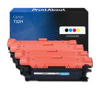 Toner compatible Canon 732H - 4 couleurs - Grande capacité - Multipack