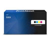 Toner compatible HP 508X (CF360X) - 4 couleurs - Grande capacité - Multipack