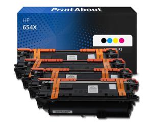 Toner compatible HP 654X (CF330X) - 4 couleurs - Grande capacité - Multipack