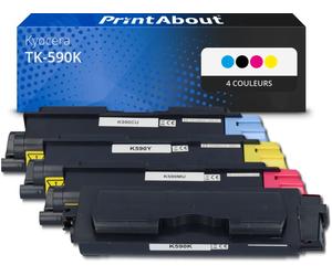 Toner compatible Kyocera TK-590K - 4 couleurs - Multipack