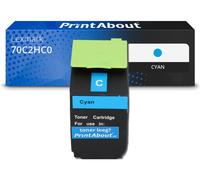 Toner compatible Lexmark 70C2HC0 (702HC) - Cyan - Grande capacité