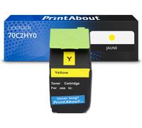 Toner compatible Lexmark 70C2HY0 (702HY) - Jaune - Grande capacité