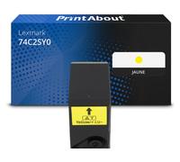 Toner compatible Lexmark 74C2SY0 - Jaune - Grande capacité
