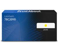 Toner compatible Lexmark 78C20Y0 - Jaune