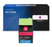 Toner compatible Lexmark 80C2HM0 (802HM) - Magenta - Grande capacité