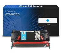 Toner compatible Lexmark C736H2CG - Cyan - Grande capacité