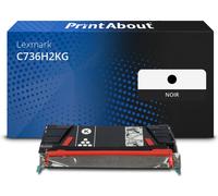 Toner compatible Lexmark C736H2KG - Noir - Grande capacité