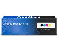 Toner compatible OKI 45536413/14/15/16 - 4 couleurs - Multipack