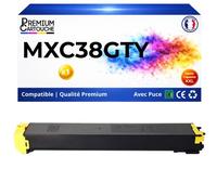 Toner compatible pour Sharp MXC38GTY MX-C38GTY Jaune 10000 Pages