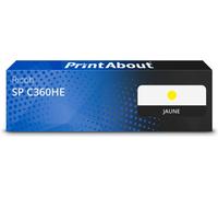 Toner compatible Ricoh SP C360HE (408187) - Jaune - Grande capacité