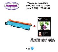 Toner compatible TN230 C pour imprimante Brother DCP 9010CN ,HL 3040CN 3070CW ,MFC 9120CN 9320CW Cyan+10f A6 brillants -T3AZUR G
