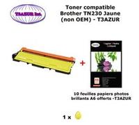 Toner compatible TN230 Y pour imprimante Brother DCP 9010CN ,HL 3040CN 3070CW ,MFC 9120CN 9320CW Jaune+10f A6 brillants-T3AZUR G