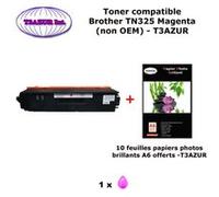 Toner compatible TN325 M pour imprimante Brother HL 4140CN, 4150CDN, 4570CDW, 4570CDWT Magenta + 10f A6 brillants - T3AZUR G