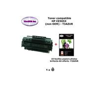Toner compatible type remplace HP CE505X ,HP 05X pour HP LaserJet P 2030 2035 2050 2055 Noir +10f papiers photos A6 -T3AZUR