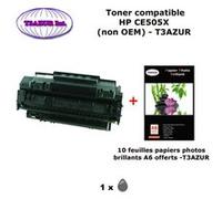 Toner compatible type T3AZUR remplace HP CE505X ,HP 05X pour HP LaserJet P2030 P2035 P2050 P2055 Noir +10f papiers photos A6 -T3AZUR G