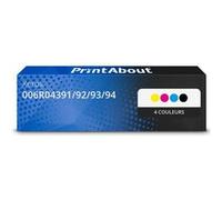 Toner compatible Xerox 006R04391/92/93/94 - 4 couleurs - Grande capacité - Multipack
