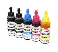 TONER EXPERTE® 5 x 100 ML (1 Set + 1 Noir) Universelles Recharge d'encre Remplacement pour Canon HP EPSON Brother Dell RICOH Compatible avec Cartouches et système CISS | Haute Qualité