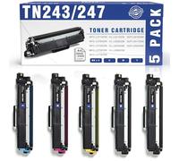 TONER EXPERTE Compatible Brother TN247 TN243 Cartouche de Toner Remplacement pour TN-247 TN-243 pour DCP-L3510CDW DCP-L3550CDW HL-L3210CW MFC-L3750CDW MFC-L3770CDW Imprimante 5-Pack