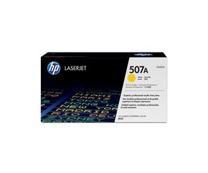 Toner HP LaserJet 507A Jaune (CE402A) Original – Rendement Standard 6000 pages – Technologie d'impression Laser – 14% matériaux recyclés – Dimensions 390x164x206mm