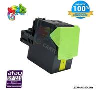 Toner Jaune 3000 Pages remplace Lexmark 80C0H40, 800H4, 80C2HY0, 802HY, 80C2HYE, 802HYE Toner pour Lexmark CX410DE, CX410DTE,