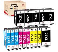 Toner Kingdom 27XL Compatible pour Epson 27XL 27 XL Cartouches d'encre de Remplacement pour Epson Workforce WF-7620 WF-3620 WF-7210 WF-7610 WF-3640 WF-7720 WF-7710 (6 Noir/3 Cyan/3 Magenta/3 Jaune)
