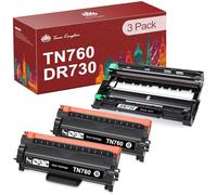 Toner Kingdom Cartouches de toner et tambour de rechange pour Brother TN-760 DR730 TN760 DR-730 pour Brother HL-L2350DW MCF-L2730DW DCP-L2550DW (2 toners noirs, 1 tambour )