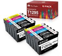 Toner Kingdom Compatible pour T1295 Multipack pour Epson T1291-4 Cartouche pour Epson SX525WD pour Stylus SX235W SX425W Stylus Office BX635FWD Workforce WF3520 WF-7515 (4Noir 2Cyan 2Jaune 2Magenta)