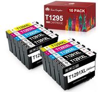 Toner Kingdom T1295 Multipack Cartouche d'encre T1291 T1292 T1293 T1294 Compatible pour Epson Stylus SX525WD Stylus SX425W Stylus Office BX635FWD Workforce WF-3520 (4Noir 2Cyan 2Jaune 2Magenta)