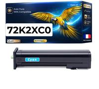 Toner laser 72K2XC0 compatible pour Lexmark cyan haute capacité avec puce 22000 pages Pack 1