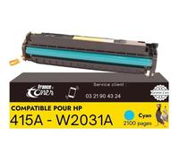 Toner Laser Compatible HP 415A Cyan - Haut Rendement pour Laserjet Pro M454/M455/M480.
