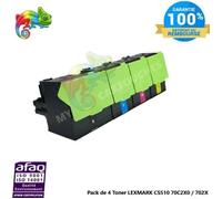Toner laser - SWITCH - Lexmark CS510 - Pack de 4 - 8,000 pages Noir - 4,000 pages Couleurs