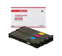 TONER MX-61GTBA MX-61GTBA (X2) + MX-61GTCA + MX-61GTMA + MX-61GTYA Noir (x2) + Cyan + Magenta + Yellow x 5 Compatible pour SHARP- Sarp MX-2630 N