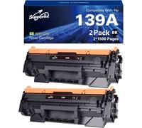 Toner Noir 139A (Avec Puce) Compatible Avec Hp 139A W1390A W1390X 139X Pour Imprimante Laserjet Pro 3002Dn 3002Dw, Mfp 3102Fdn 3102Fdw (Norme, 2 Noirs)[ENC942086]