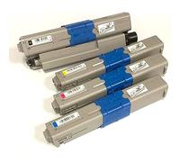 Toner OKI 44469722 23 24 44469804 pour C510 C530 MC561 C511 C531 MC562 n dn dnw - Noir, Jaune, Magenta, Cyan - 5.000 Pages - Régénéré Made in Italy