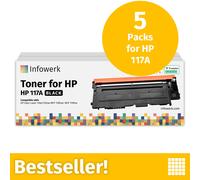 Toner pour HP 117A, Noir, 5 pièces