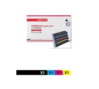 TONER Q6000A + Q6001A + Q6003A + Q6002A Q6000A + Q6001A + Q6003A + Q6002A Noir + Cyan + Magenta + Jaune x 4 Compatible pour P- P Color LaserJet 1600