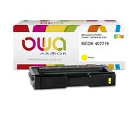 Toner remanufacturé OWA - haute capacité - Jaune - pour RICOH 407719