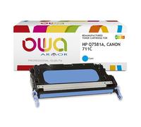 Toner remanufacturé OWA - standard - Cyan - pour HP Q7581A, CANON 711C