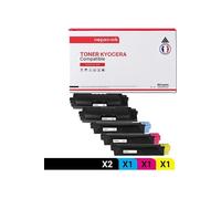 TONER TK590K TK590K Noir x2 + Cyan + Magenta + Jaune x 5 Compatible pour KYOCERA- Kyocera ECOSYS M 6026 cdn Kyocera ECOSYS M 6026 cidn Kyocera ECOSYS