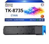 Toner TK8735 TK 8735 TK8735C TK 8735C 1T02XNCNL0 Compatible pour Kyocera 7052 8052 Cyan Haute capacité avec Puce 40000 Pages