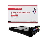 TONER TN-318 A0DK153 + A0DK453 + A0DK353 + A0DK253 Noir + Cyan + Magenta + Jaune x 4 Compatible pour KONICA MINOLTA- Konica Minolta Bizhub C20 C20