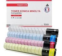 TONER TN-321 A33K150 + A33K450 + A33K350 + A33K250 Noir + Cyan + Magenta + Jaune x 4 Compatible pour KONICA MINOLTA- Konica Minolta Bizhub C224 C224