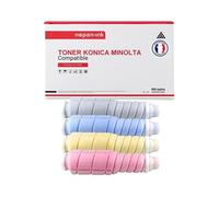 TONER TN-610 A04P150 + A04P450 + A04P350 + A04P250 Noir + Cyan + Magenta + Jaune x 4 Compatible pour KONICA MINOLTA- Konica Minolta LD 6500 C5500