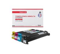 TONER TN-711 A3VU150 + A3VU450 + A3VU350 + A3VU250 Noir + Cyan + Magenta + Jaune x 4 Compatible pour KONICA MINOLTA- Konica Minolta Bizhub C654 C654
