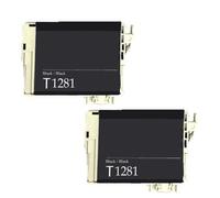 Tonercenter24 - 2 x Epson T-1281BK Compatible Noir Cartouche Encre pour EPSON STYLUS S22 SX125 SX130 SX235 SX420W SX425W SX435, Epson Stylus Office BX305F BX305FW