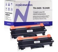 TONERMEDIA - x2 Toner Brother TN-2420 TN-2410 compatibles (2 Noir) G