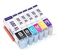 TONERMEDIA - x6 Cartouches Canon PGI-580XXL CLI-581XXL compatibles (1 Noir XL, 1 Noir, 1 Cyan, 1 Magenta, 1 Jaune, 1 Photo Bleu) G